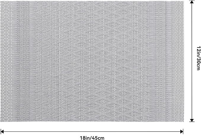 Leetaltree Lunar Grey Placemats Set of 4 - Heat Resistant Non-Slip Place mats for Dining Table, Washable Durable PVC Vinyl Woven Table Mats(Lunar Grey, 4)