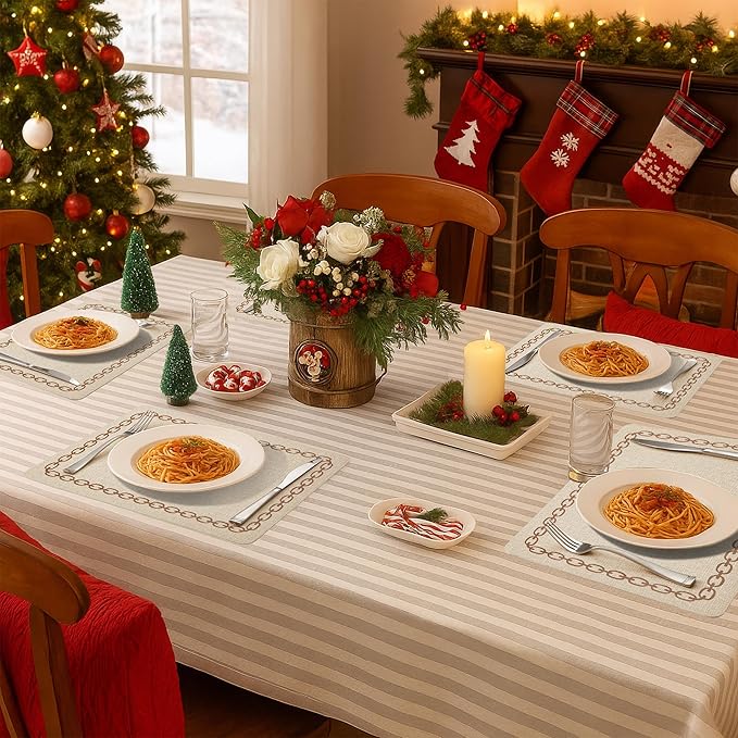 Placemats Set of 6, Heat Resistant & Waterproof Table Mats for Dining, Non Slip Scratch Proof Place Mats for Kitchen, Easy to Clean - Outdoor,Indoor Use(17x12 Inch)