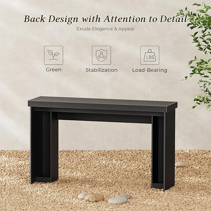 Huuger 54 Inch Entryway Table, Retangular Console Table with Storage, Farmhouse Sofa Table Behind The Couch, Long for Entrance, Hallway, Foyer, Living Room, Black