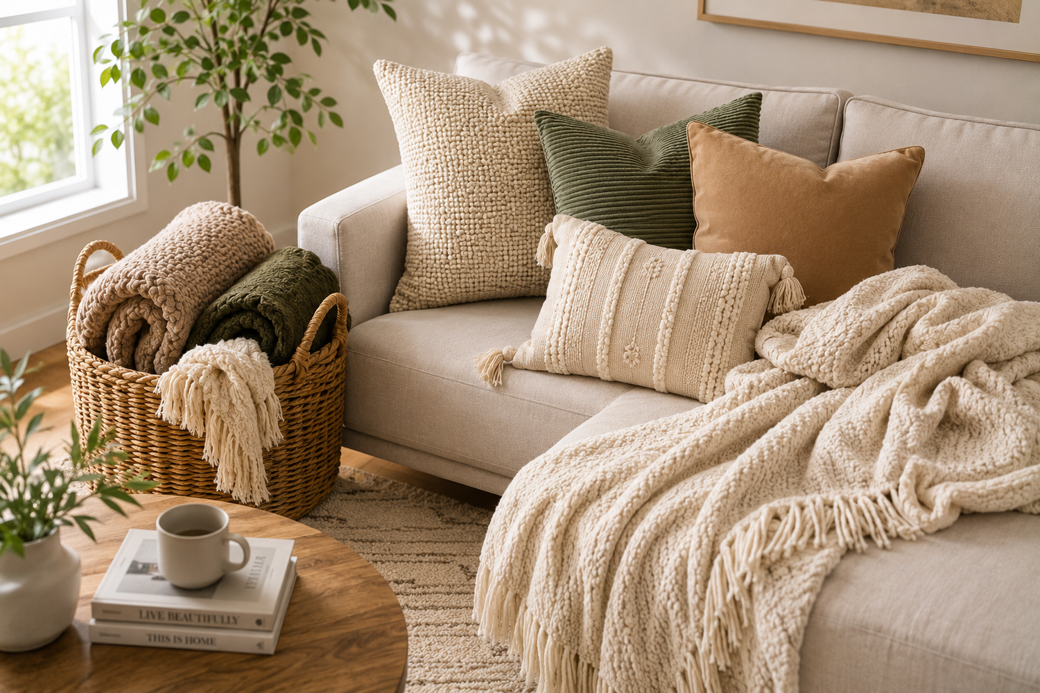 Throw Pillows & Blankets