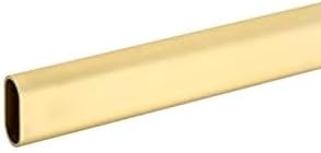 Oval Closet Rod with End Supports that have Dual Rear Facing 5mm Pins (Matte Brass, 24" Wide Space)