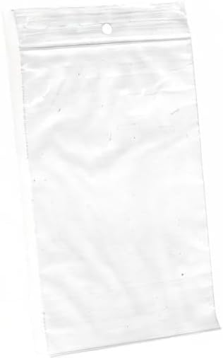 Plymor 4" x 6" (Case of 1,000), 2 Mil with Hang-Hole Zipper Reclosable Plastic Bags
