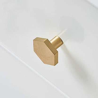 YANGQIHOME Pack of 4, Brass Wall Hooks, Gold Decorative Towel Hooks, Coat Hooks, Hangers Wall Mounted (Hexagon)