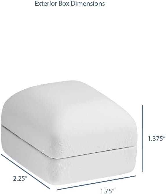 Earring Box White PU Leatherette – Elegant Jewelry Gift Case for Stud Earrings – Wedding, Birthday, Anniversary, Graduation