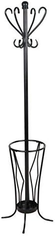Elegant Metal Coat Rack with Umbrella Stand (Black Finish): Enhance Your Entryway with a Stylish Storage Solution | Sturdy Design and Functional Storage