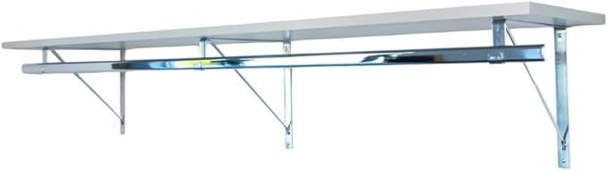 Custom Cut-to-Size Premium Wall-Mounted Shelf with Rod and Bracket Kit. 3/4" Thick Shelves, 14 inches deep. Customize The Length from 16" up to 72".