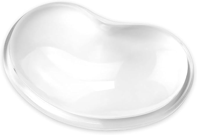 Soft Mouse Wrist Rest Pad Comfortable Cool Silicone Gel Ergonomic Cushion Small-Sized Hand Pain Relief Support Pad with Gel-Filled for Laptop Computer Office & Home (Transparent)