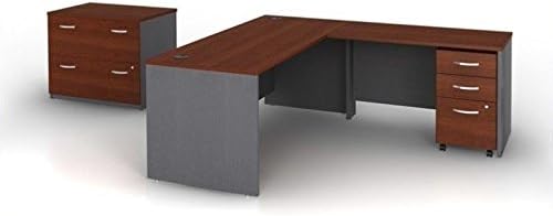Bush Business Furniture Series C 4-Piece L-Shape Computer Desk in Hansen Cherry