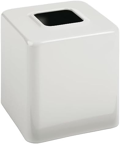 mDesign Metal Square Tissue Box Cover, Modern Facial Paper Holder, Accessories for Bathroom Vanity Countertop, Bedroom Dresser, Night Stand, Desk, Office, End Table, Unity Collection, Light Stone Gray