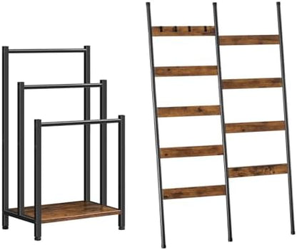 HOOBRO Towel Rack and Blanket Ladder, Blanket Holder for Living Room, Bathroom BF03LB01-BF17CJ01
