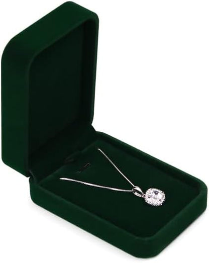Green Small Necklace Box Velvet Jewelry Gift Box for Pendant Necklace Jewelry Pendant Gift Box