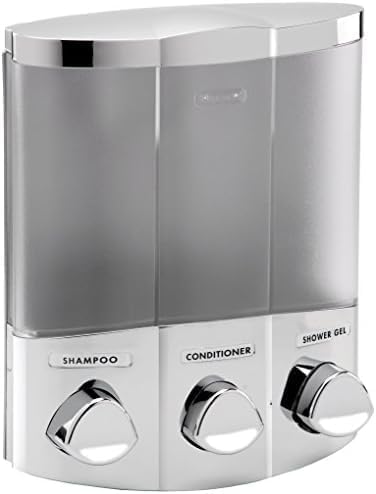 Better Living Products 76344-1 Euro Series Trio 3-Chamber Soap and Shower Dispenser, Chrome (Pack of 6)