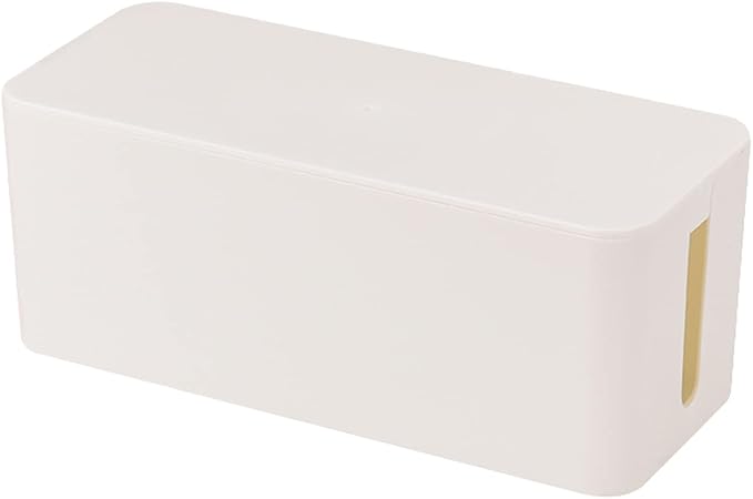Cable Management Box,Cord Organizer Box for Home and Office System to Cover and Hide, Power Strips, Cords,Surge Protector (Large, White)