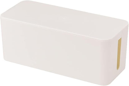 Cable Management Box,Cord Organizer Box for Home and Office System to Cover and Hide, Power Strips, Cords,Surge Protector (Large, White)