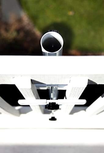Patio Umbrella Holder – Easy Installation - Space Saving Umbrella Holder Design - Outdoor Umbrella Base and Mount - Attaches to Railing Maximizing Outdoor Patio Space and Shade, White