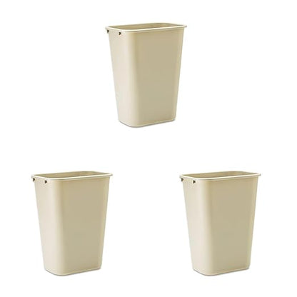 Rubbermaid Commercial Products 41QT/10.25 GAL Wastebasket Trash Container, for Home/Office/Under Desk, Beige (FG295700BEIG) (Pack of 3)