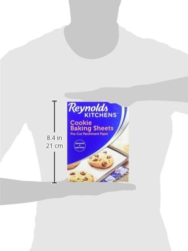 Reynolds Kitchens Cookie Baking Sheets, Pre-Cut Baking Parchment Paper Sheets for Cookies, Oven-Safe up to 425 Degrees, Reusable Up to 3X, No-Mess Cleanup, 12 in x 16 in, 22 Count (Pack of 2)