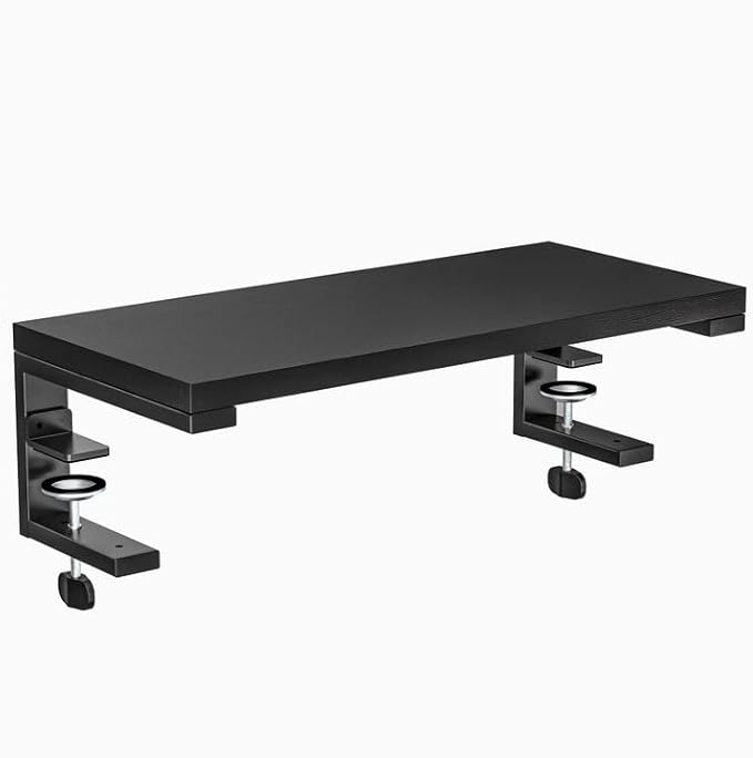 ARES WING 22 inches Desk Extender Shelf, 22"x 9.8" Versatile Clamp on Desk Shelf, Heavy Duty Desktop Organizer for Gaming and Office Accessories, Black