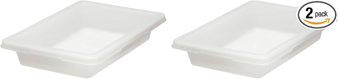 Rubbermaid Commercial Products Food Storage Box/Tote for Restaurant/Kitchen/Cafeteria, 5 Gallon, White (FG350600WHT) (Pack of 2)
