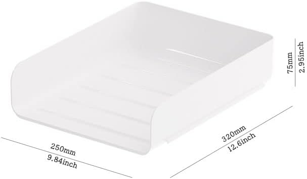 (4pcs Pack) HKeeper Stackable Paper Trays,Letter Tray Organizer,Office Desktop Organizer,A4 Paper Holder,Supplies Magazine,File Documents,Receipts（White,Regular）