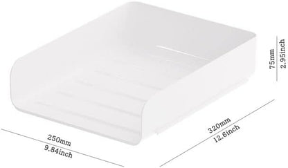 (4pcs Pack) HKeeper Stackable Paper Trays,Letter Tray Organizer,Office Desktop Organizer,A4 Paper Holder,Supplies Magazine,File Documents,Receipts（White,Regular）