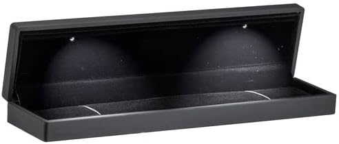 Allure - Luxury Bracelet Box With LED Light, Elegant Diamond Bracelet Case, For Unique Proposal, Engagement Or Wedding, Long Rectanglar Black Velvet Interior Jewelry Display Gift Box. 6 Boxes.