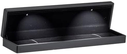 Allure - Luxury Bracelet Box With LED Light, Elegant Diamond Bracelet Case, For Unique Proposal, Engagement Or Wedding, Long Rectanglar Black Velvet Interior Jewelry Display Gift Box. 6 Boxes.
