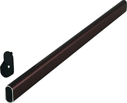 Oval Closet Rod with End Supports that have Dual Rear Facing 5mm Pins (Oil Rubbed Bronze, 30" Wide Space)