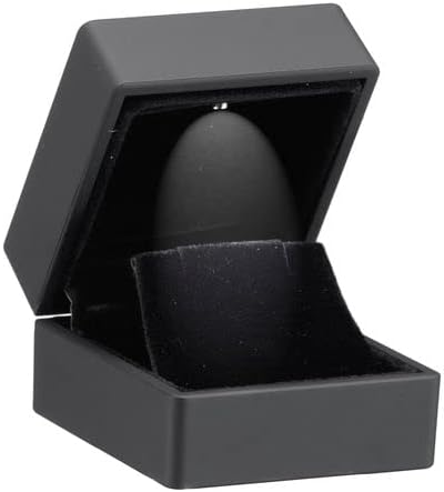 Allure - Luxury Earring Boxes With LED Light, Square Shaped Elegant Diamond Earring Case, For Unique Proposal, Engagement Or Wedding, Black Velvet Interior Jewelry Display Gift Box. 6 Boxes.