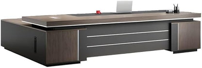NIUYAO L-Shape Executive Desk Computer Desk with 2-Drawers Modern Writing Table Storage Shelves Work Desk PC Table Home Office Study Desk Without Chair -87" L x 63" W x 29.5" H