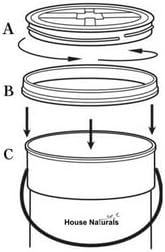 House Naturals 5 galon Food Grade Plastic Bucket Pail Container- 3 Color Air Tight Screw On Lid (Pack of 3)