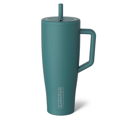 BrüMate Era 40 oz Tumbler with Handle and Straw | 100% Leakproof Insulated Water Bottle Tumbler with Lid and Straw | Made of Stainless Steel | Cup Holder Friendly | 40oz (Juniper)