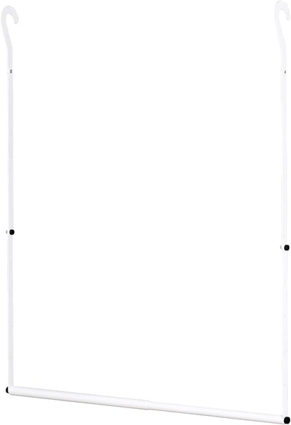 Closet Rod Extenders - White Adjustable Closet Hanging Bar, Width & Height Expandable Clothes Rod, Space-Saving Closet Organizer for Hanging Clothes, Easy Installation, 1 Pack
