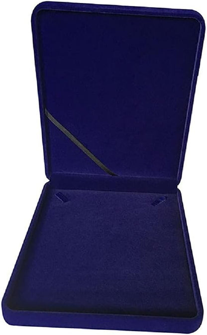 Jewelry Set Velvet Box Necklace Earring Ring Necklace Bracelet Gift Display Case Wedding Jewelry Storage Holder (Royal Blue For Chunky Collar Necklace)