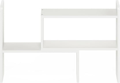 Furinno Classic Desk Organizers and Accessories, Office Organization, Desk Top Book Shelf, for Office Supplies, Office Desk Accessories, Plain White