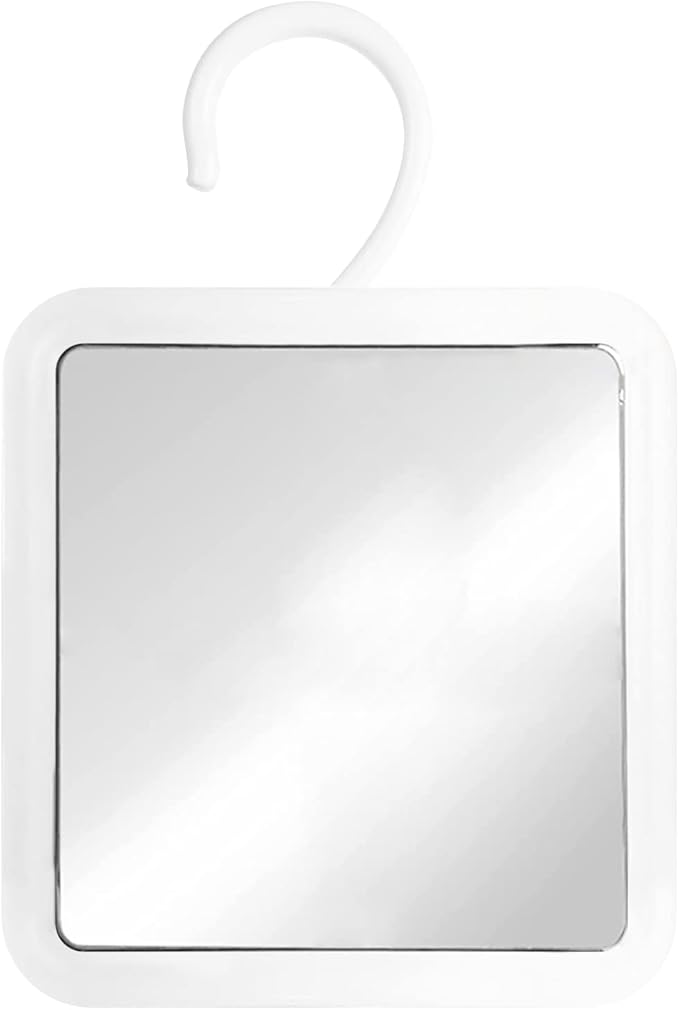 MIRRORVANA Hangable Fogless Shower Mirror for Shaving with 360° Swivel Hook for Hanging - Anti Fog and Shatterproof 6.3" x 6.3" Surface
