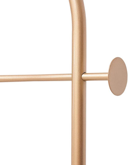 Gold Clothing Rack with Marble Base - Modern Metal Stand for Bedroom - Heavy Duty Coat Hanger Rack for Bag, Hat, Scarf, Jacket