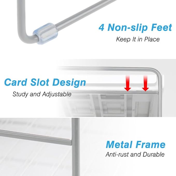 Cirhy Kitchen Wrap Organizer, Expandable Pantry Organizers and Storage, 3-Tier Foil and Plastic Wrap Organizer for Cabinet, Adjustable Shelf for Tin Foil, Ziplock Box, Saran Wrap (9.8-15.6")