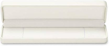 White PU Leather Jewelry Gift Box for Necklace Long Chain Jewelry Necklace Long Chain Gift Box