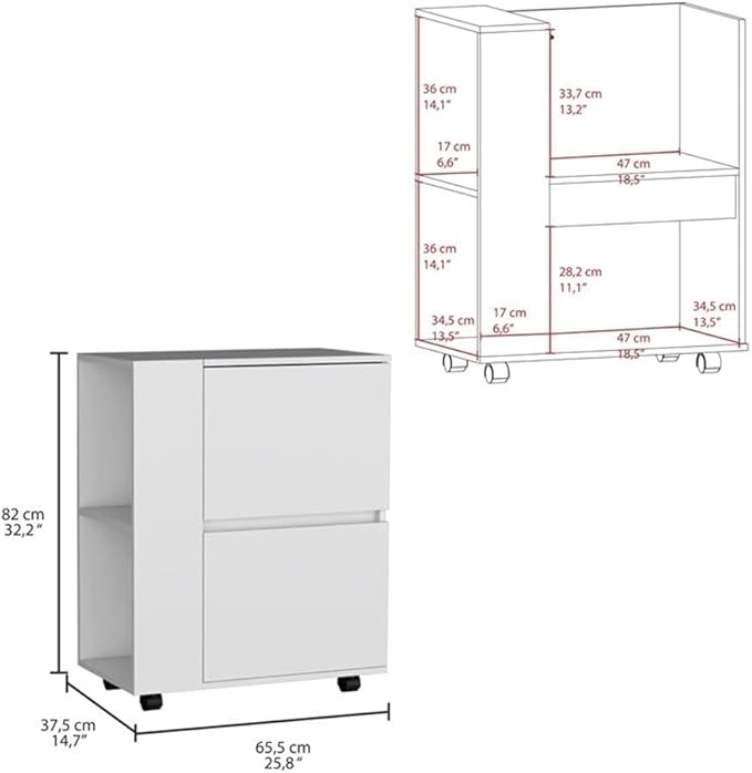 Pemberly Row Modern/Contemporary Bar Cart White Engineered Wood