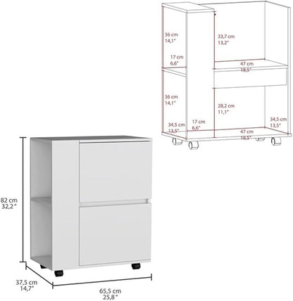 Pemberly Row Modern/Contemporary Bar Cart White Engineered Wood