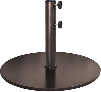 EliteShade USA Up to 140 lbs Heavy Duty Round Umbrella Base, Steel Plate Patio Umbrella Stand Holder for Outdoor Market Garden or Patio Table, Bonus 18" Weight Sandbag (Sand Not Included), Bronze
