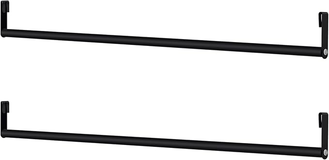2 Pack Wire Shelving Garment Hanger Bar Wire Shelving Accessories Industrial Closet Clothes Rods for Home Retail Store(Black,48 Inch)
