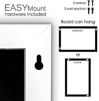 Loddie Doddie Magnetic Chalkboard & Magnet Board - 24"x36", White - Porcelain Enamel & Chalkboard Calendar - Photo & Magnet Display - Rustic Farmhouse Charm & Kitchen Menu Board