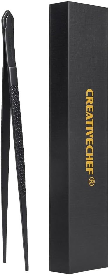 Cooking Tweezers, 1 Piece Chef's Tweezers Tongs, Chef's Plating Tool, 10 inch Food tweezers, Universal for all kinds of cooking, steak, plating, pasta and many other scenarios (1pc Set)