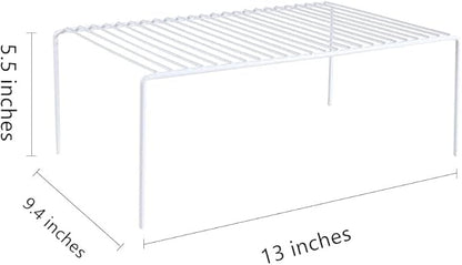 Cabinet Storage Shelf Rack Set of 2, Medium (13 x 9.4 inch) Rustproof Metal Wire Kitchen Cabinet Organizer and Storage, Cupboard Spice Shelf Rack for Plate, Dish, Counter & Pantry Organization