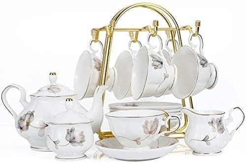 CHENP.HMC Home Storage Mug Hooks Stainless Steel Wire Rack Display Stand Service for Tea Cups, Bracket, Gold Metal Stand for Coffee Cups and Saucers
