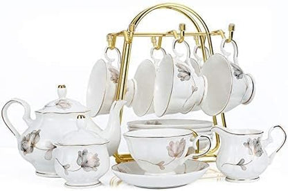 CHENP.HMC Home Storage Mug Hooks Stainless Steel Wire Rack Display Stand Service for Tea Cups, Bracket, Gold Metal Stand for Coffee Cups and Saucers