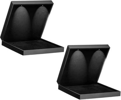 Allure - 2 Pack, Large Necklace Boxes With LED Light, Square Shaped, Elegant Diamond Necklace Case, For Unique Proposal, Engagement Or Wedding, 2 Pack, Black Velvet Interior Jewelry Display Gift Box.
