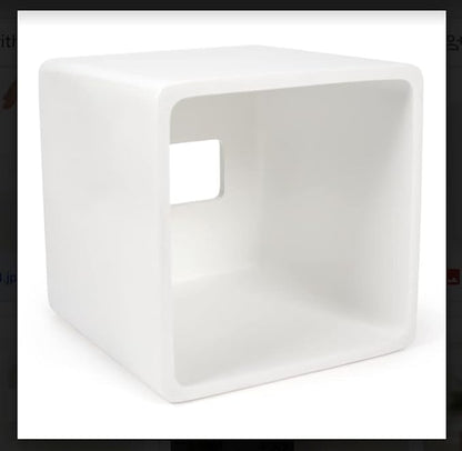 bUnusual White Tissue Box Cover - Modern Tissue Holder, Lacquer High Gloss Finish & Rounded Edges - Cube Square Box. Bathroom, Desks, Kitchen Countertop, Dressers - Wont Move When You Pull a Tissue!